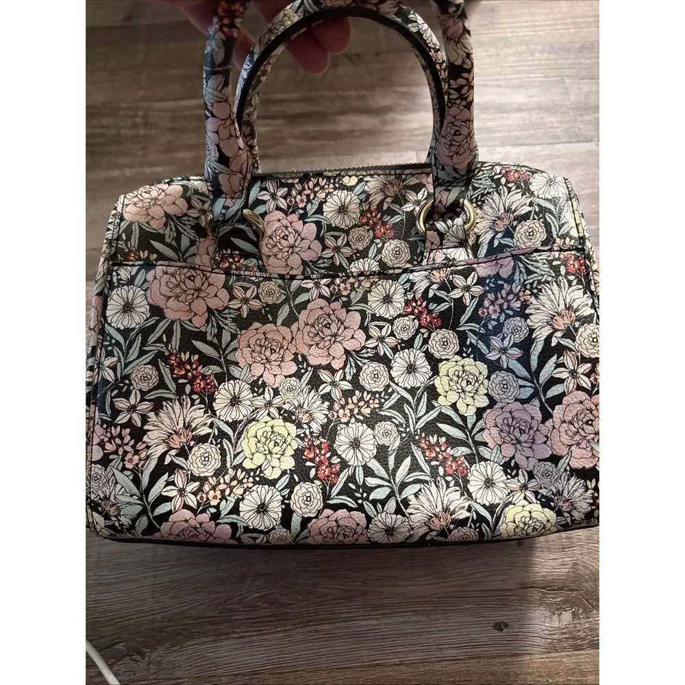 Karl Lagerfeld Paris Floral Women's Satchel  Rose Bag Purse NO CROSSBODY STRAP